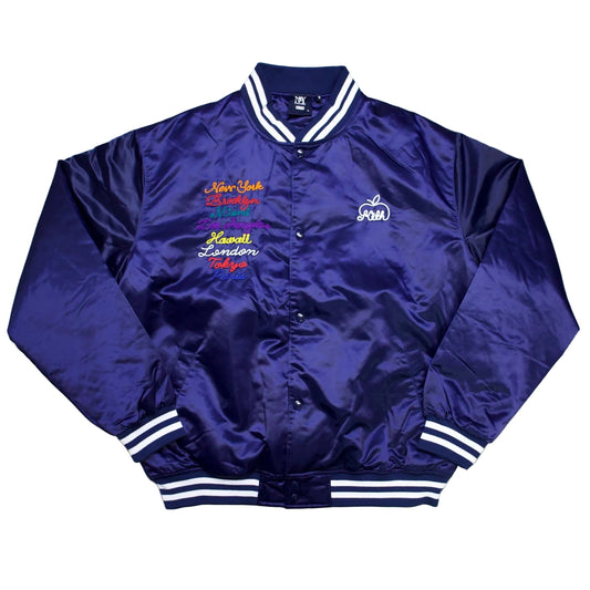 Kith New York To The World Satin Bomber Jacket 'Nocturnal'