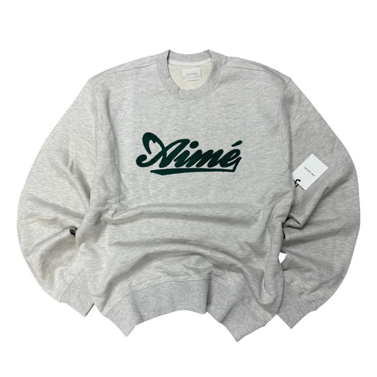 Aimé  Leon Dore Cycling Logo Crewneck Grey Green