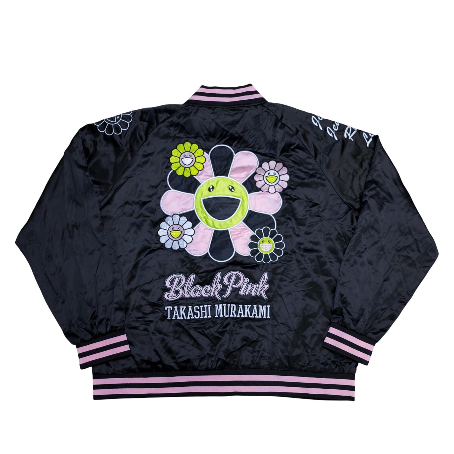 Takashi Murakami Black Pink Sample Unreleased Satin Bomber Jacket