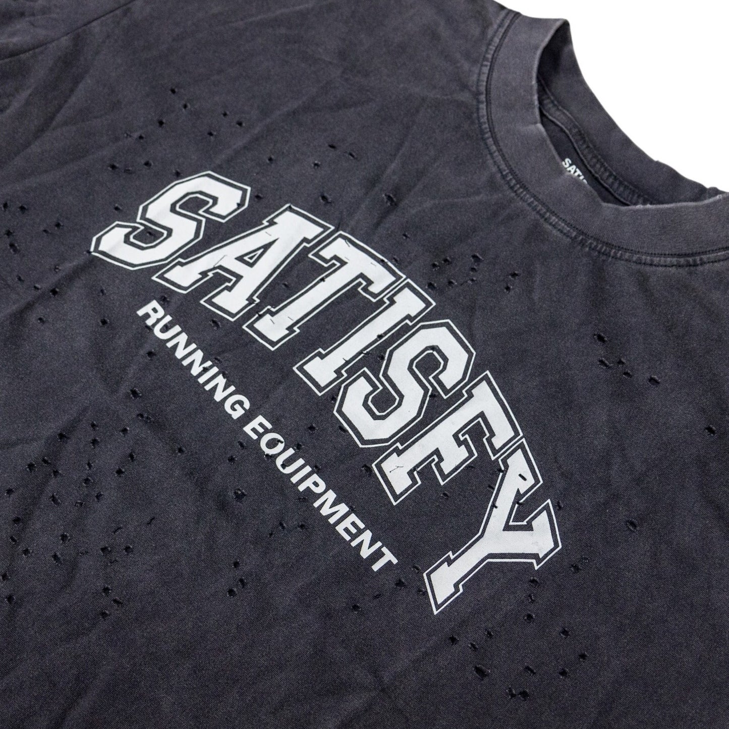 SATISFY Running Oversized Text Logo Mothtech Tee
