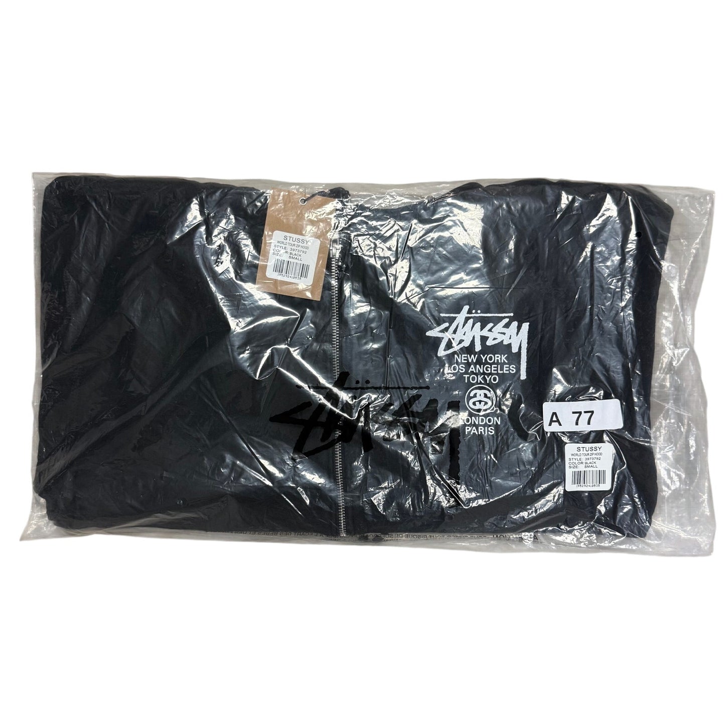 Stussy World Tour Zip Hoodie 'Black'