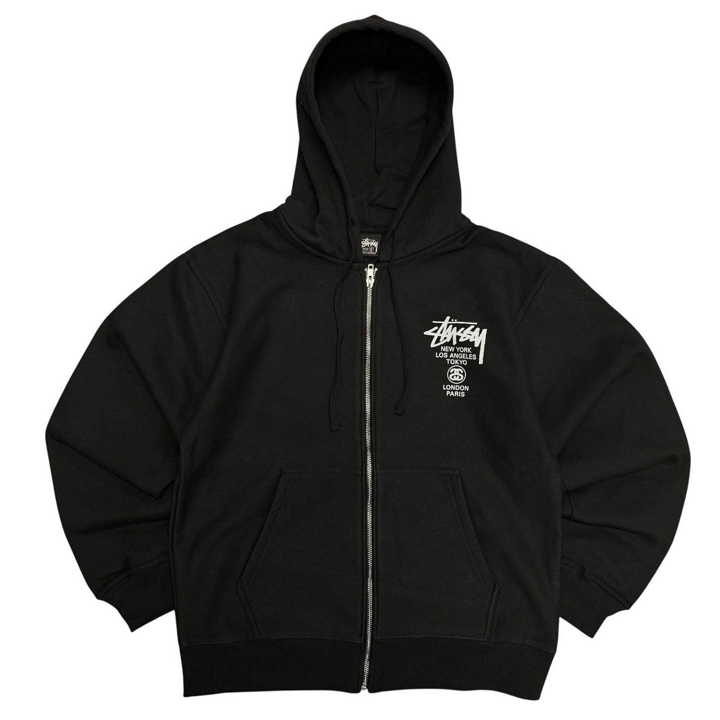 Stussy World Tour Zip Hoodie 'Black'