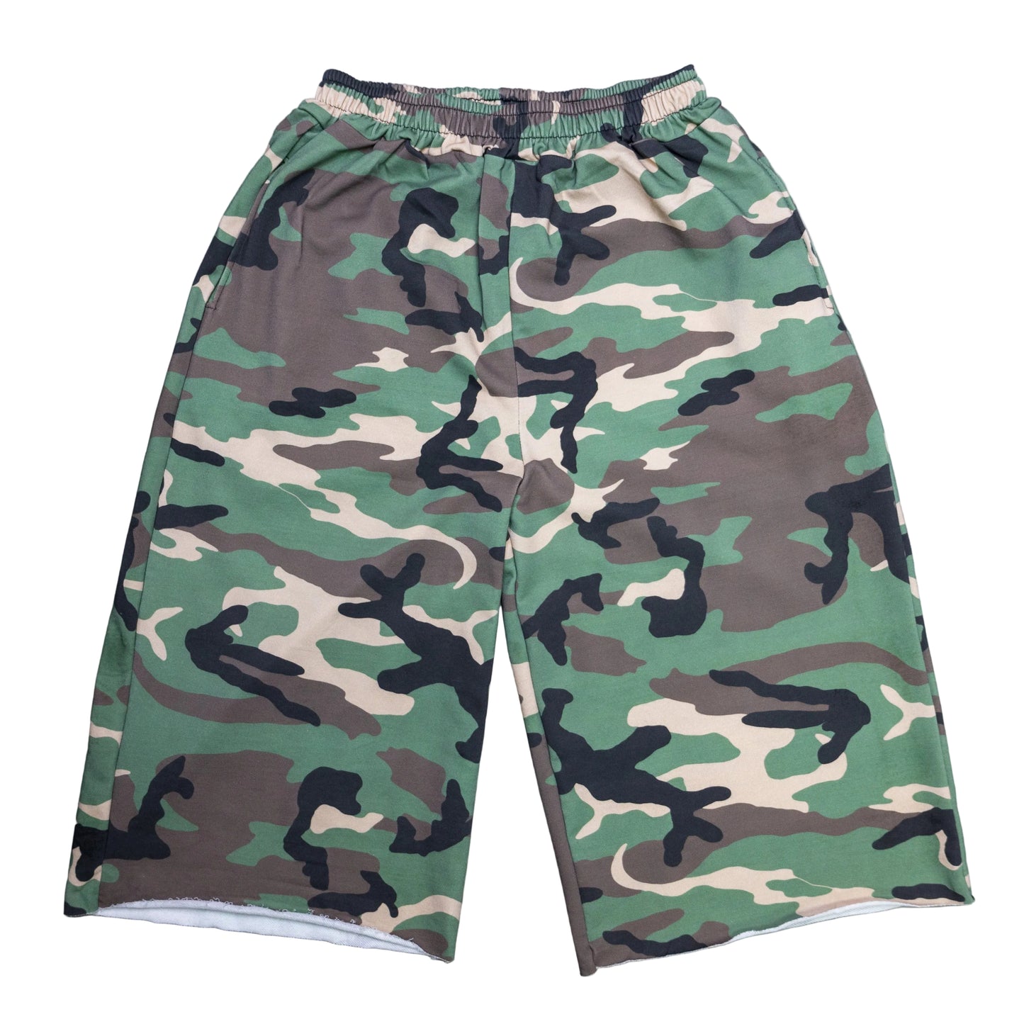 100% Cotton Baggy Camo Shorts – Men's Oversized Y2K Streetwear Wide Leg Casual Shorts