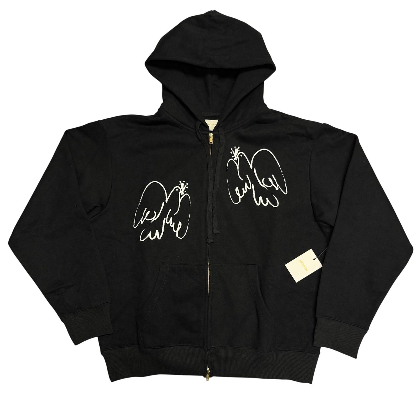 Aimé Leon Dore Doves Full Zip Up Hoodie Black