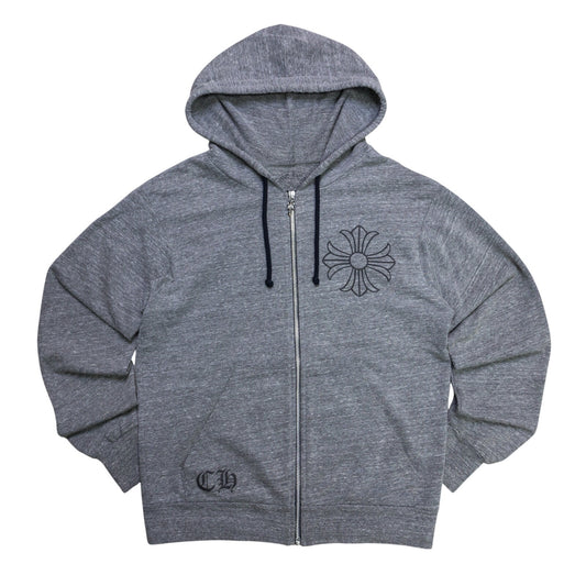 Chrome Hearts Vintage Framed Plus Cross Hoodie 'Grey/White'