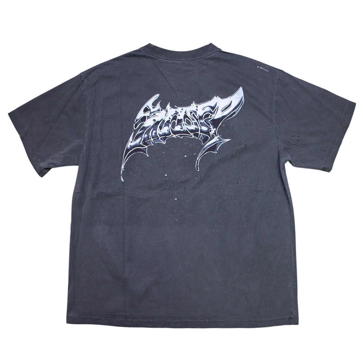 Satisfy MothTech Tee Chrome Triple Logo Aged Black