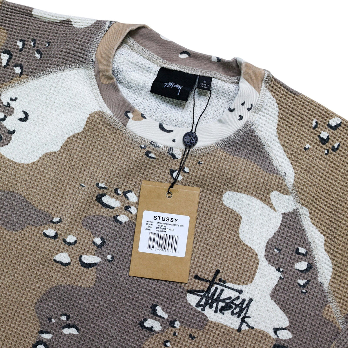 Stussy Raglan Thermal Long-Sleeve Crew 'Desert Camo'