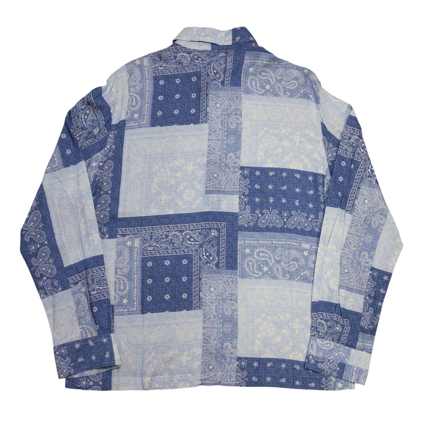 Kith Washed Paisley Long-Sleeve Boxy Collared Overshirt 'Light Indigo'