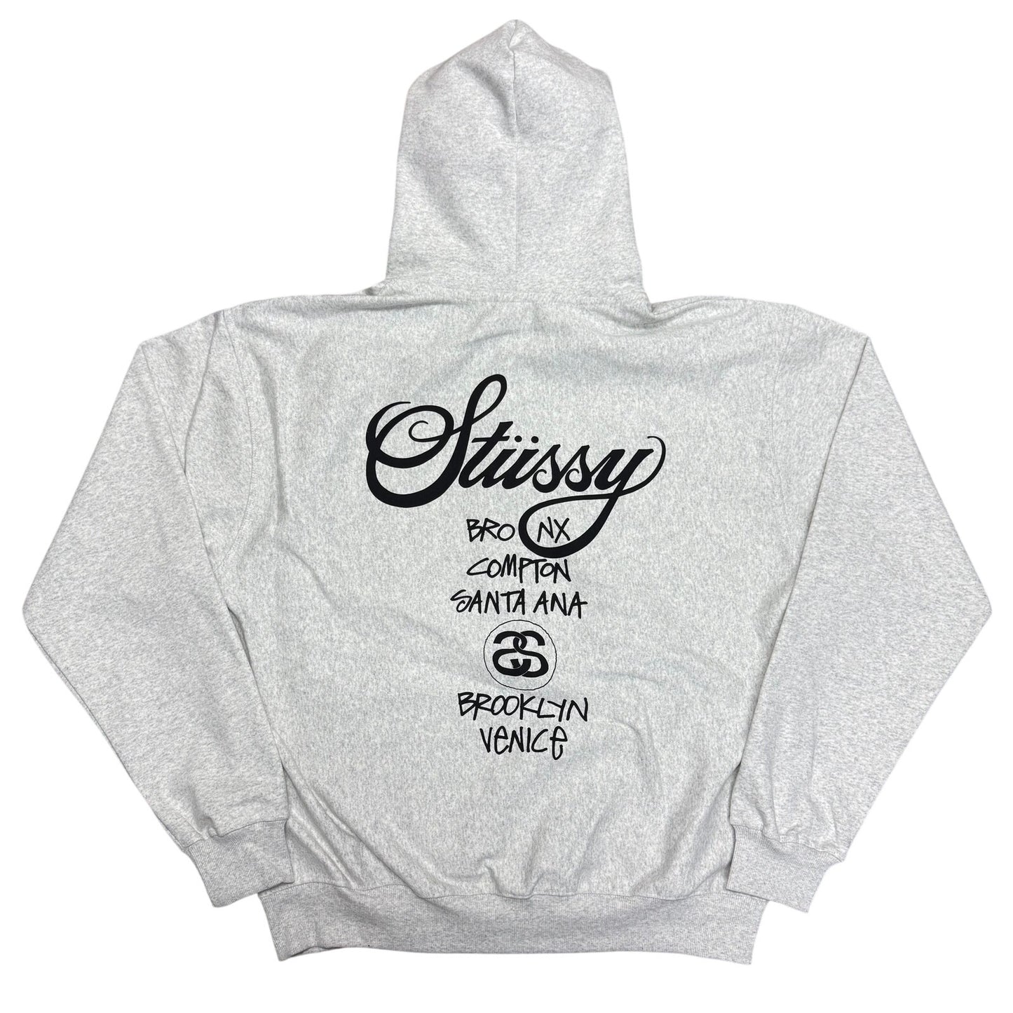 Stussy World Tour Zip Hoodie 'Ash Heather'