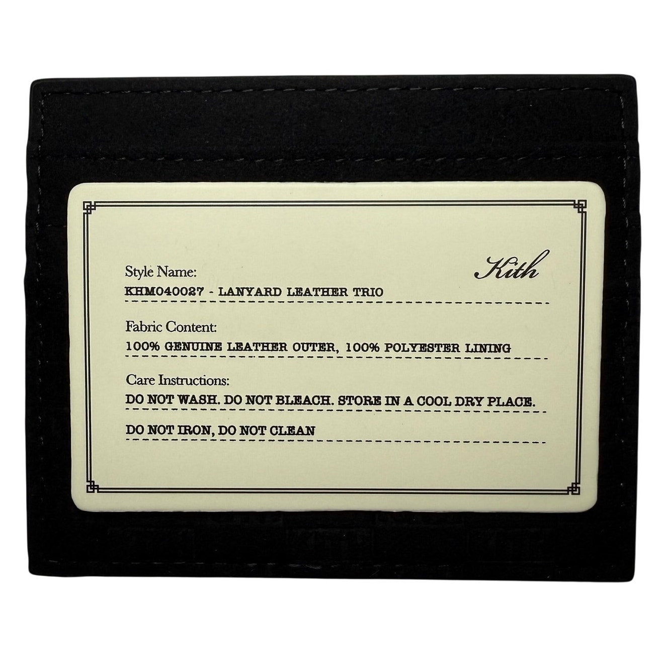 Kith Monogram Suede Card Holder Black