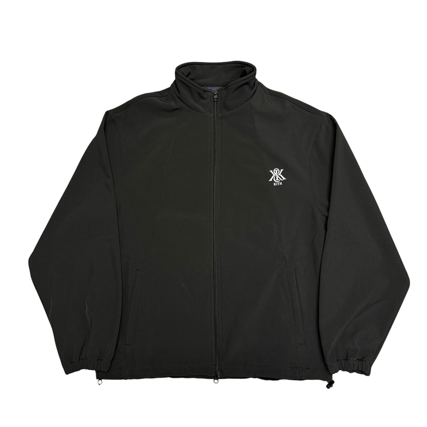 Kith Zip Up Nylon Track Jacket Reflective Logo Black