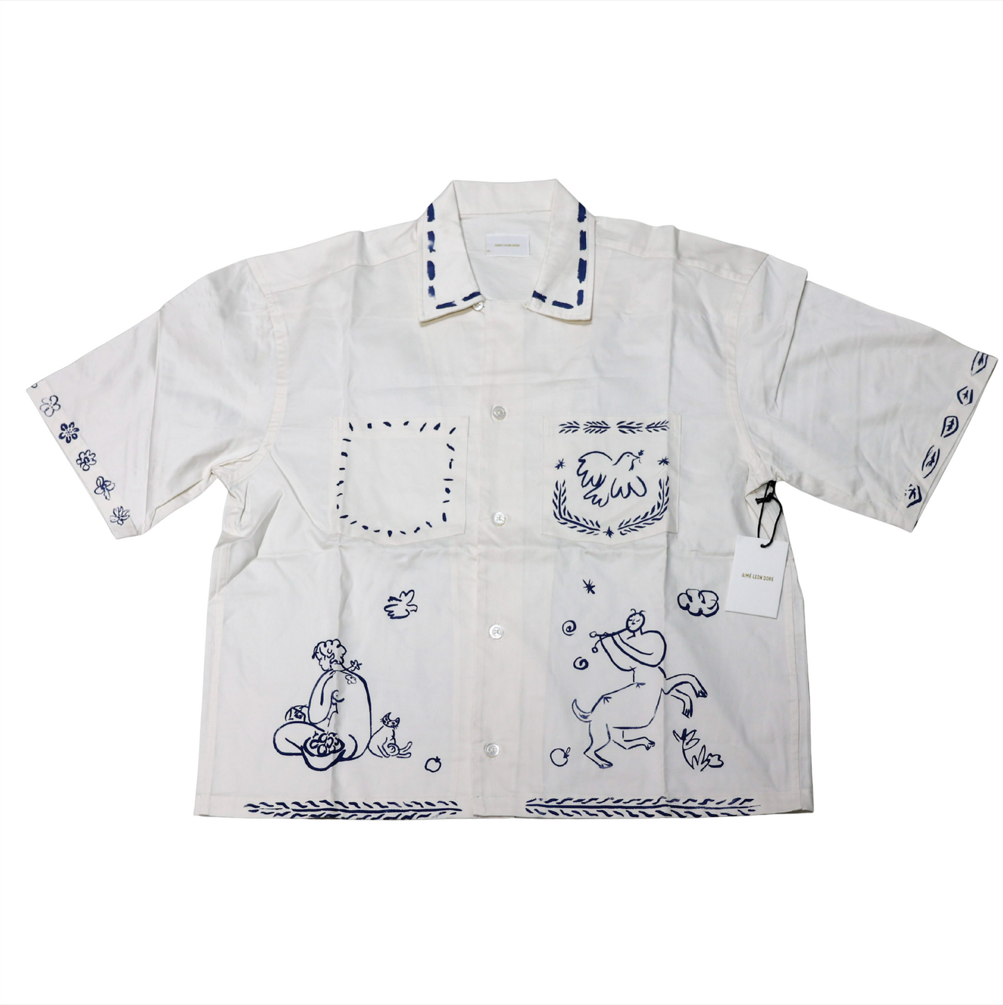 Aimé Leon Dore Lesvos Cropped Camp Shirt 'Pristine'