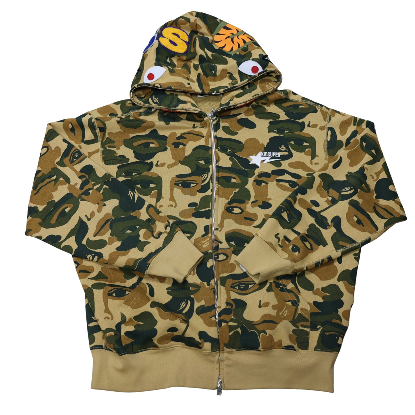 Bape X KidSuper Camo Shark Full Zip Hoodie
