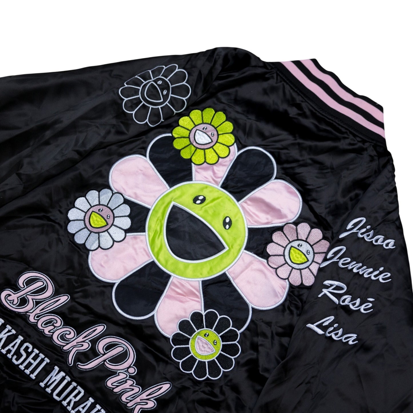 Takashi Murakami Black Pink Sample Unreleased Satin Bomber Jacket