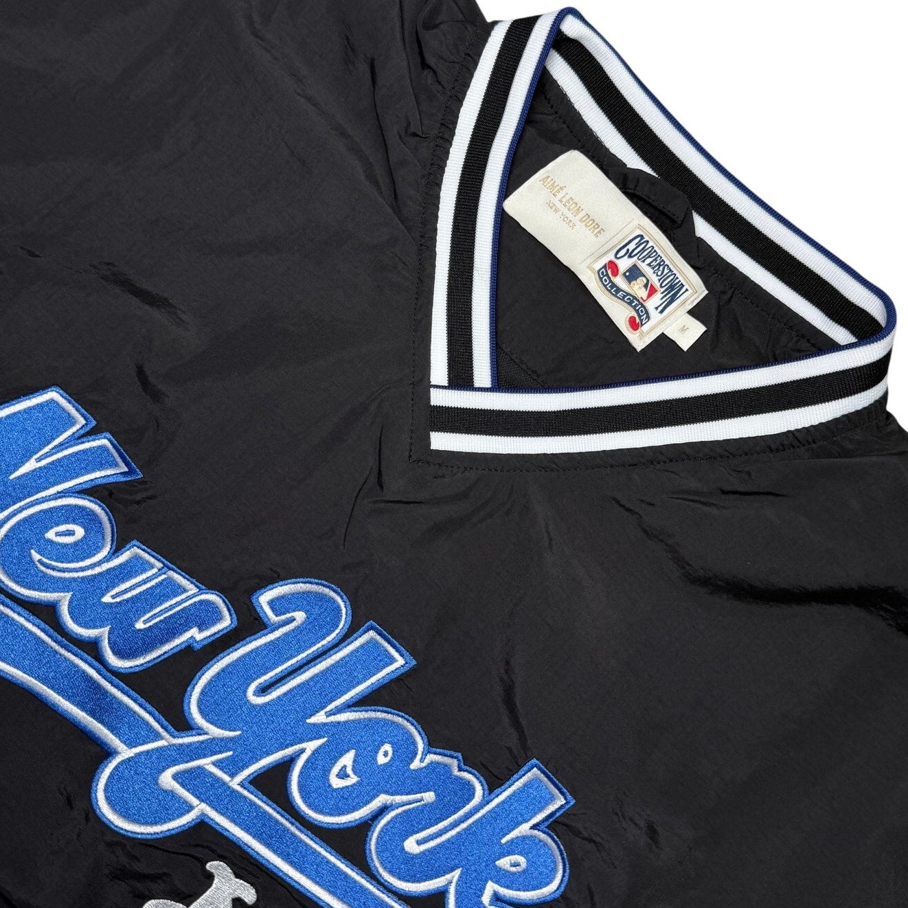 Aimé Leon Dore x New York Mets Nylon V-Neck Pullover 'Jet Black'