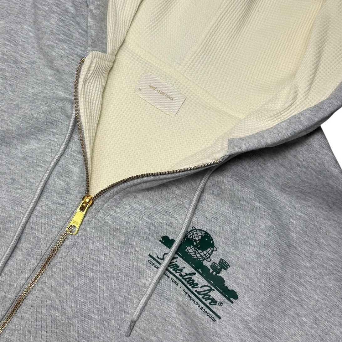 Aimé Leon Dore Unisphere Waffle Lined Full Zip Hoodie Silver Mix