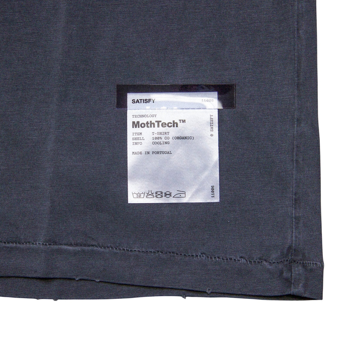 Satisfy MothTech Tee Chrome Triple Logo Aged Black