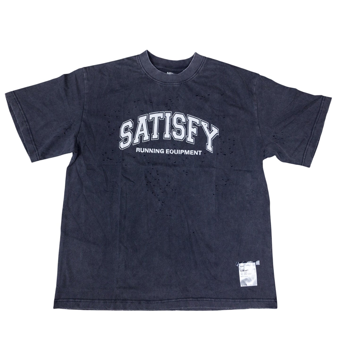 SATISFY Running Oversized Text Logo Mothtech Tee