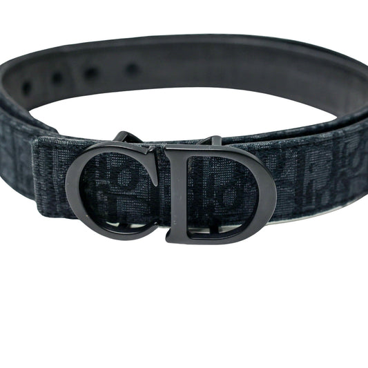 Dior Belt Reversible Oblique Jacquard Navy Black with Buckle