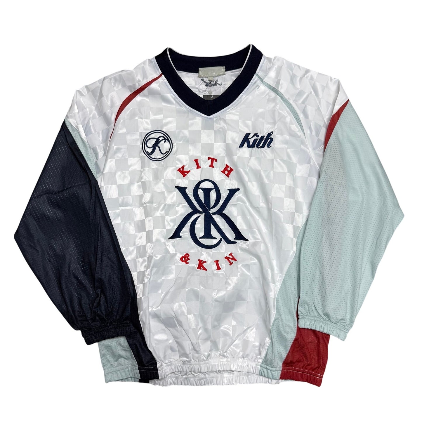 Kith Checkered Satin Dayton Combo Pullover White