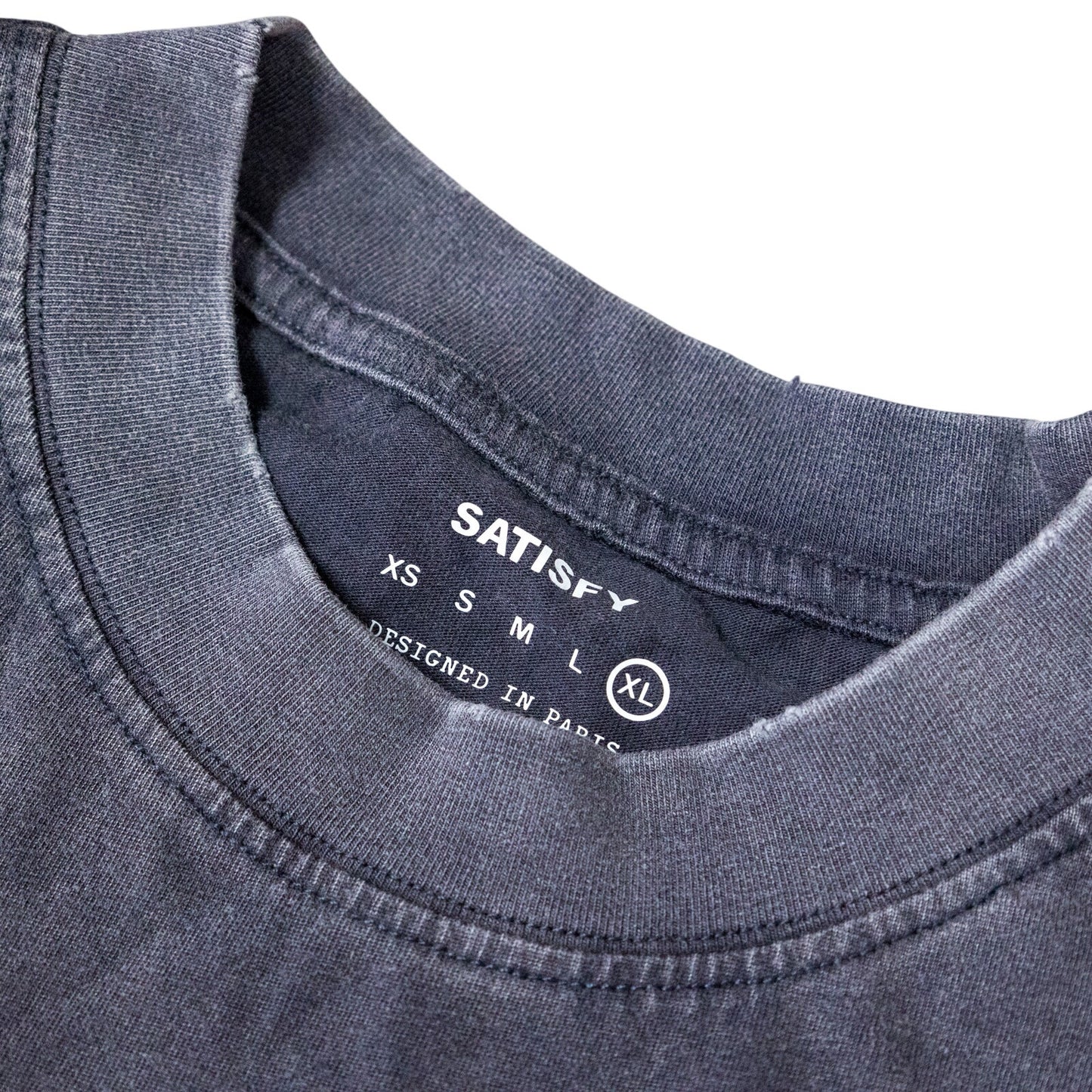 SATISFY Running Oversized Text Logo Mothtech Tee